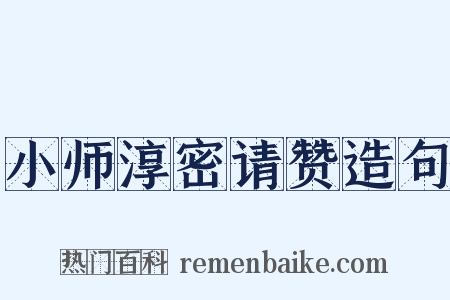小师淳密请赞造句是什么意思的图片
